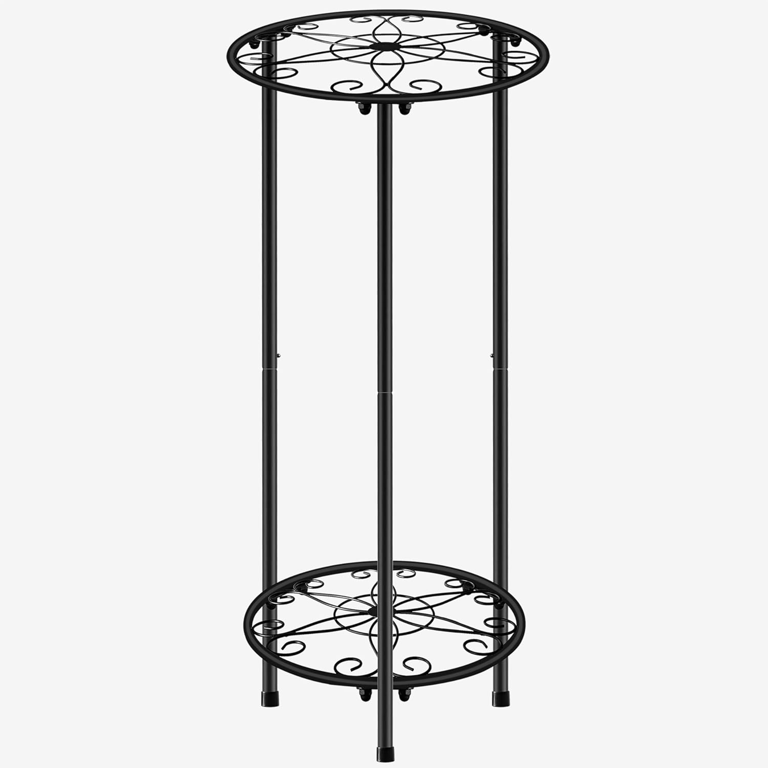 CASIMR Plant Stand Indoor Outdoor, Metal Rustproof Flower Shelf 3 Tier 32.3 inch, Tall Multiple Plant Pot Holder Rack for Garden Patio Living Room Corner Balcony, Black