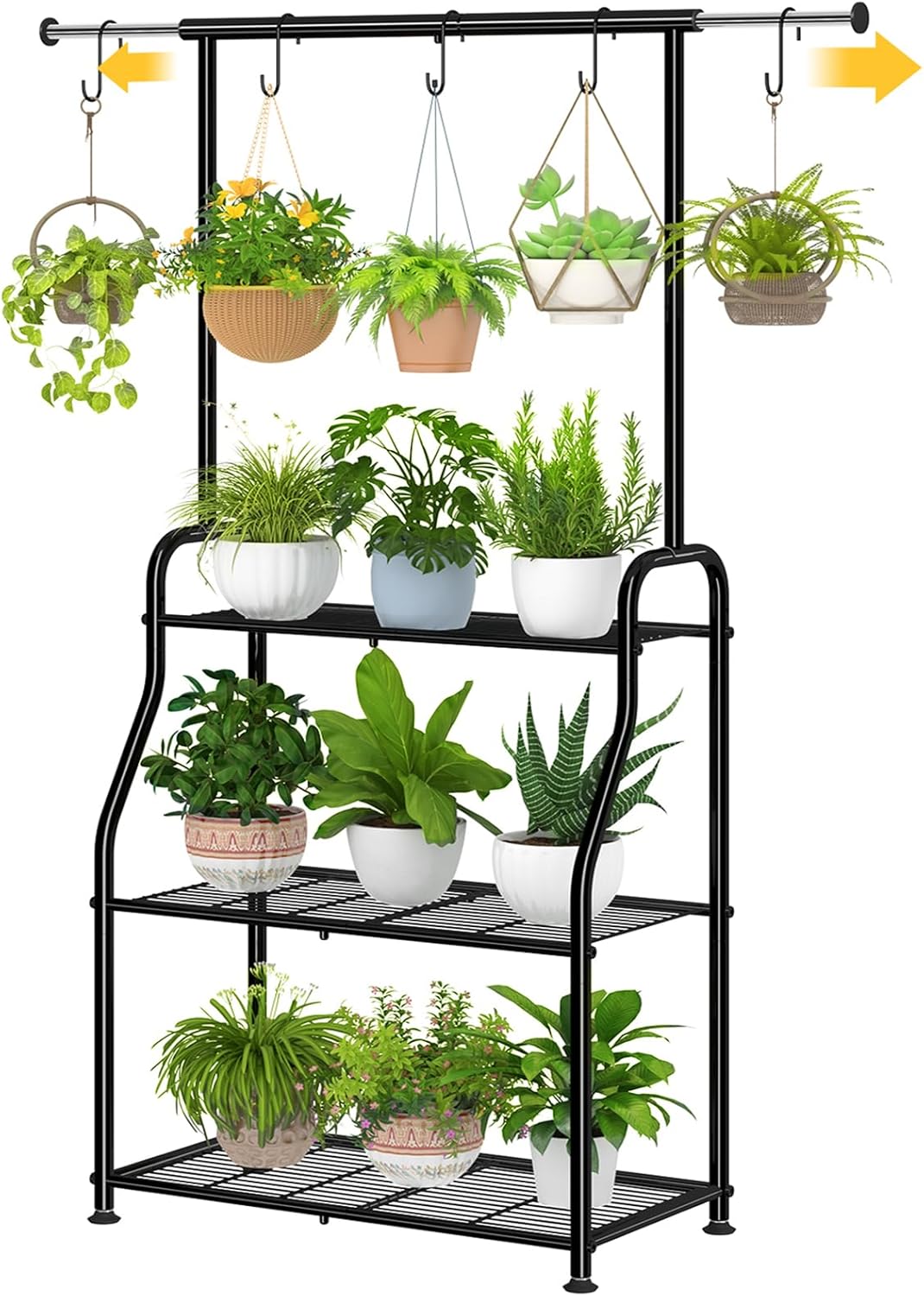 Simple Trending Plant Stand Outdoor Indoor 3 Tier Metal Waterproof Plant Shelf for Living Room Balcony Garden