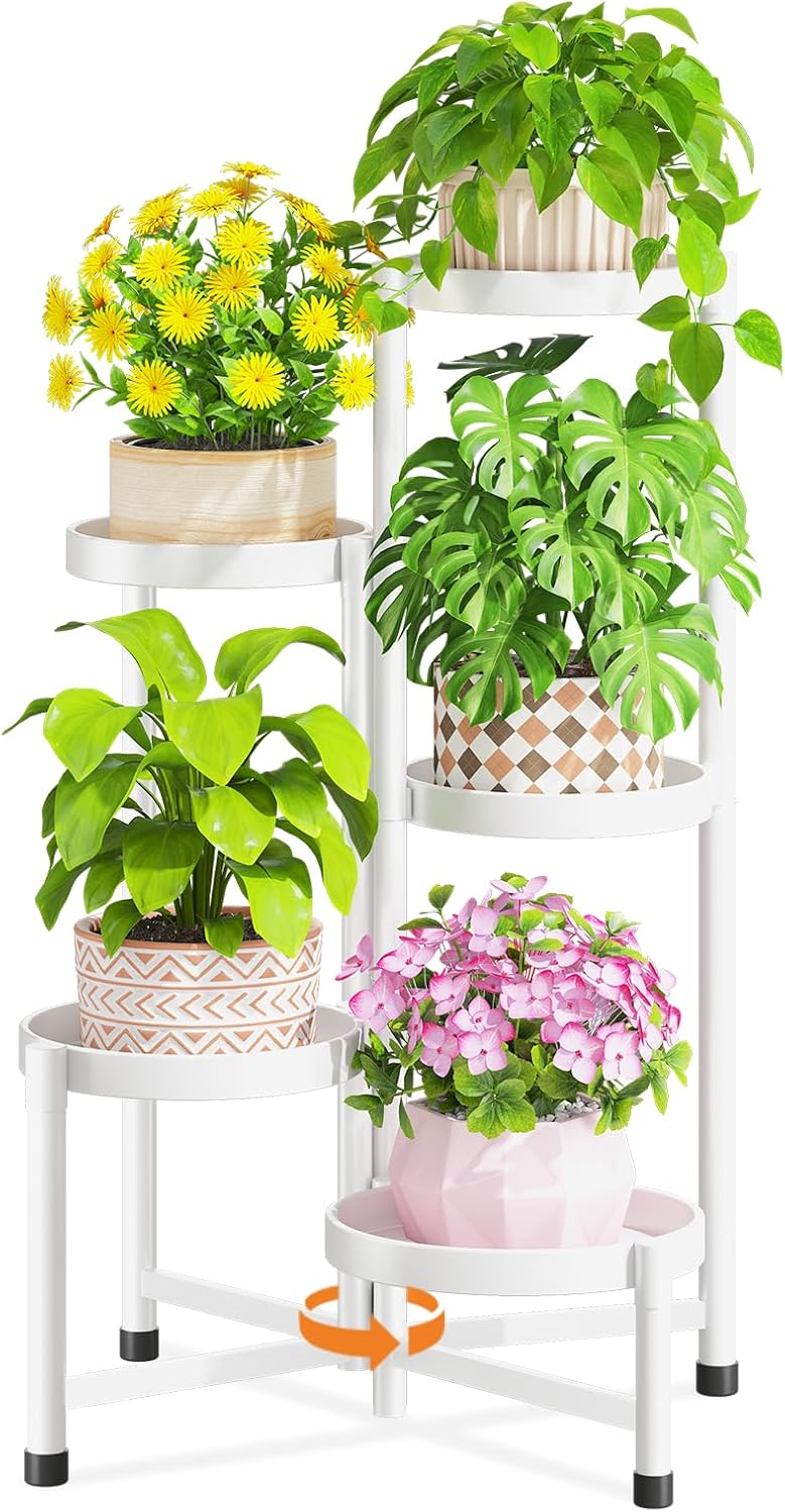 LASZOLA 3 Tier Black Corner Plant Stand Indoor for Large Tall Flower, Heavy Duty Sturdy Metal Vertical Tiered Planters Holder for Patio, Multi Level Wrought Iron Organizer Décor for Modern Farmhouse