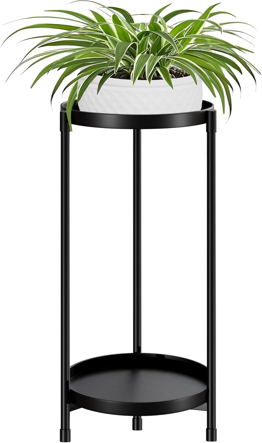 Plant Stand indoor outdoor - 3 Tier black Tall Metal Flower Pot Holder Potted Display Rack - Heavy Duty Corner Plant Shelf for Patio Garden Balcony Living Room Bedroom