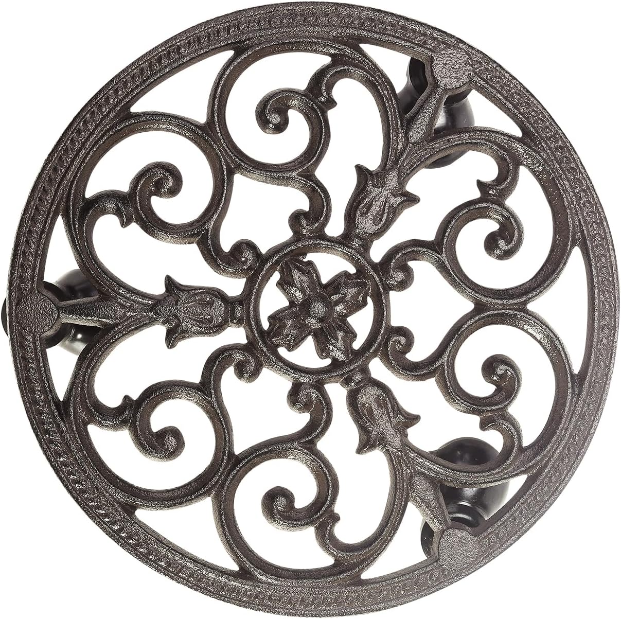 Sungmor Heavy Duty Cast Iron Plant stand, 3 Tier Foldable Metal Plant Shelf, 24in Tall Vintage Flower Pot Holder Indoor Outdoor Tiered Plant Stand, Rustic Plant Display Rack for Corner Balcony Patio