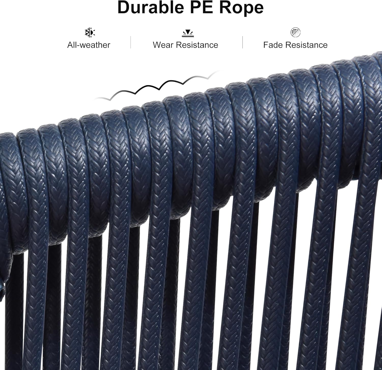 PURPLE LEAF 4-Pieces Wicker Patio Conversation Set Outdoor Rattan Sofa Patio Furniture Set with High-Density Cushions and Aluminum Coffee Table for Backyard Porch Poolside, Dark Grey