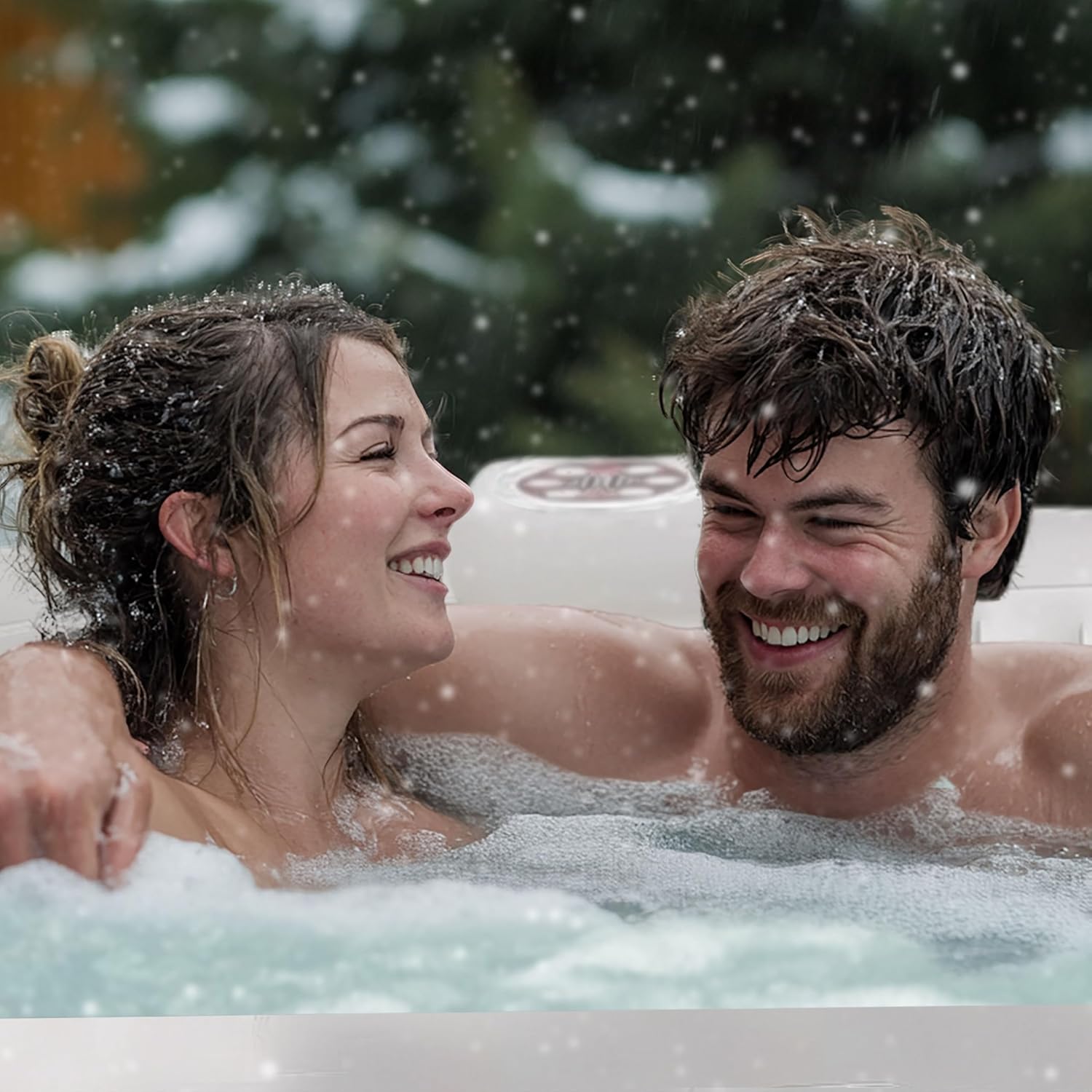 ALEKO Diamond 2-Person Inflatable Jetted Hot Tub | 100 Soothing Bubble Jets | Energy Efficient Cover | LED Lights with 7 Lights | 360-Degree Bubble Massage | 145 Gallon Water Capacity